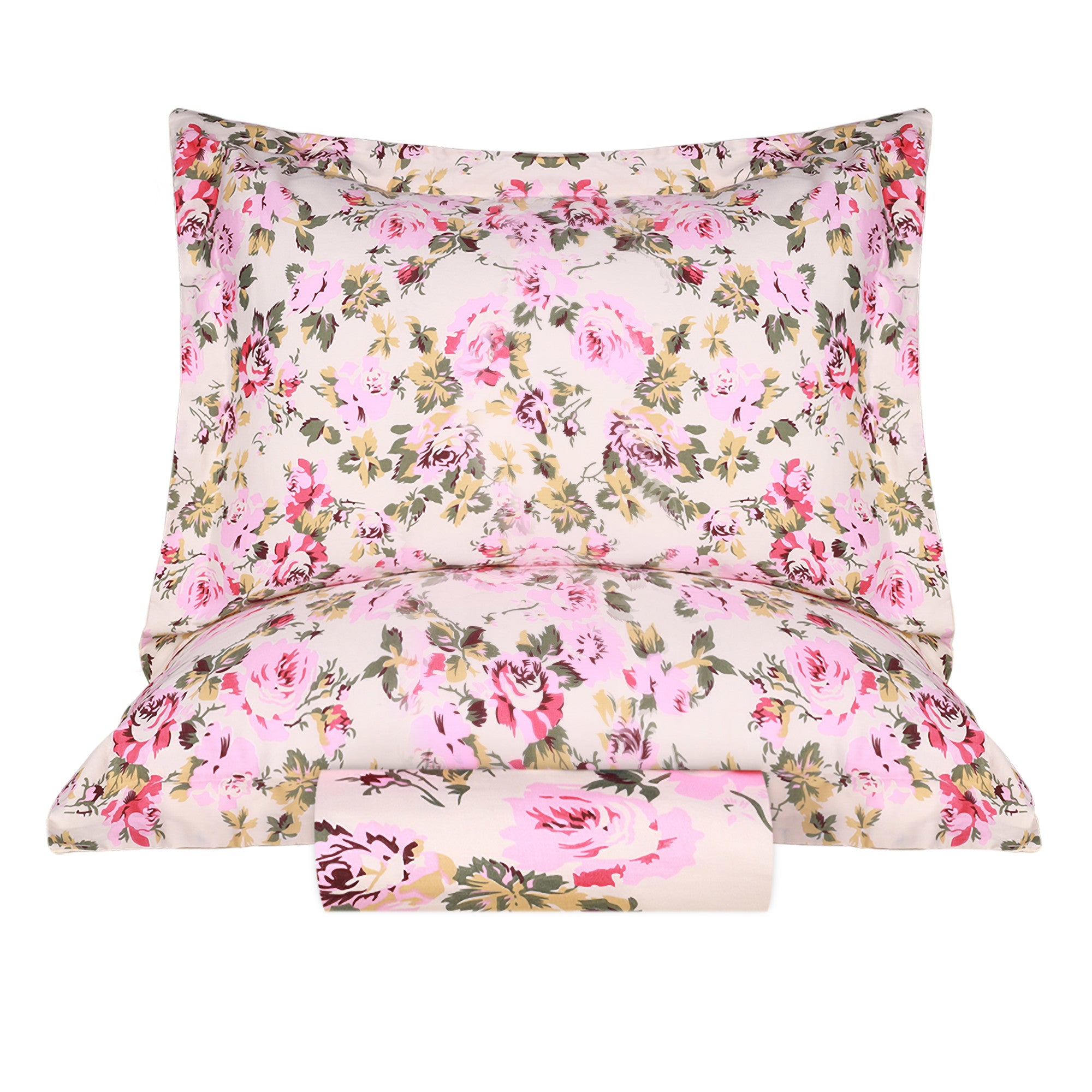 Superior Cotton Duvet Cover Set With Pillow Shams Vintage Floral， Cream， Twin/Twin XL