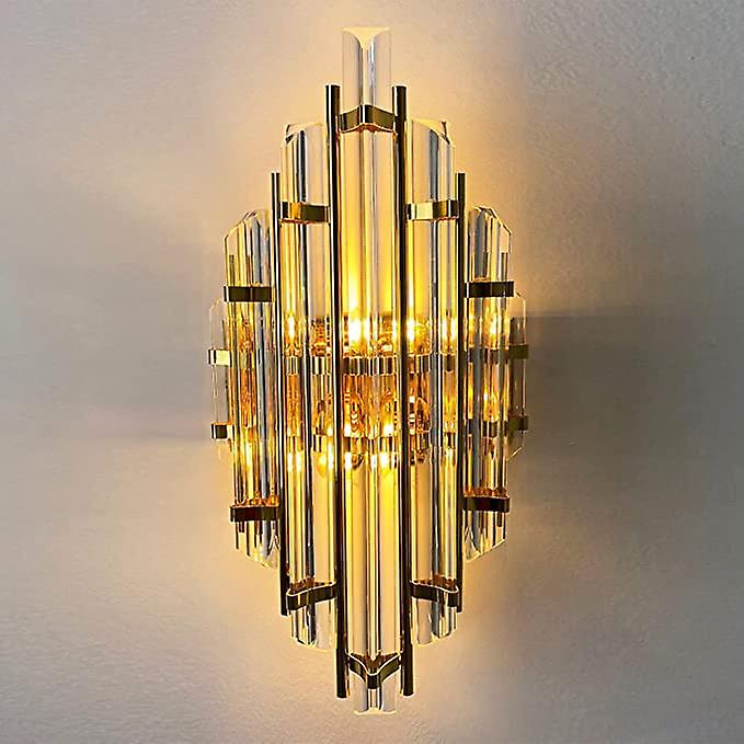 Metal and glass wall lamp inside