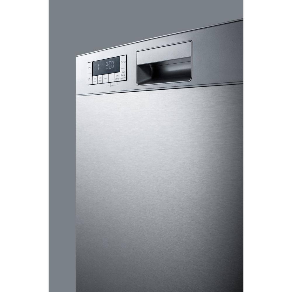 Summit Appliance 24 in. Stainless Steel Front Control Smart Dishwasher 120-volt with Stainless Steel Tub DW2435SSADA