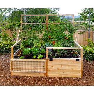 Outdoor Living Today 6 ft. x 3 ft. Garden in a Box with Trellis Lid RB63TO