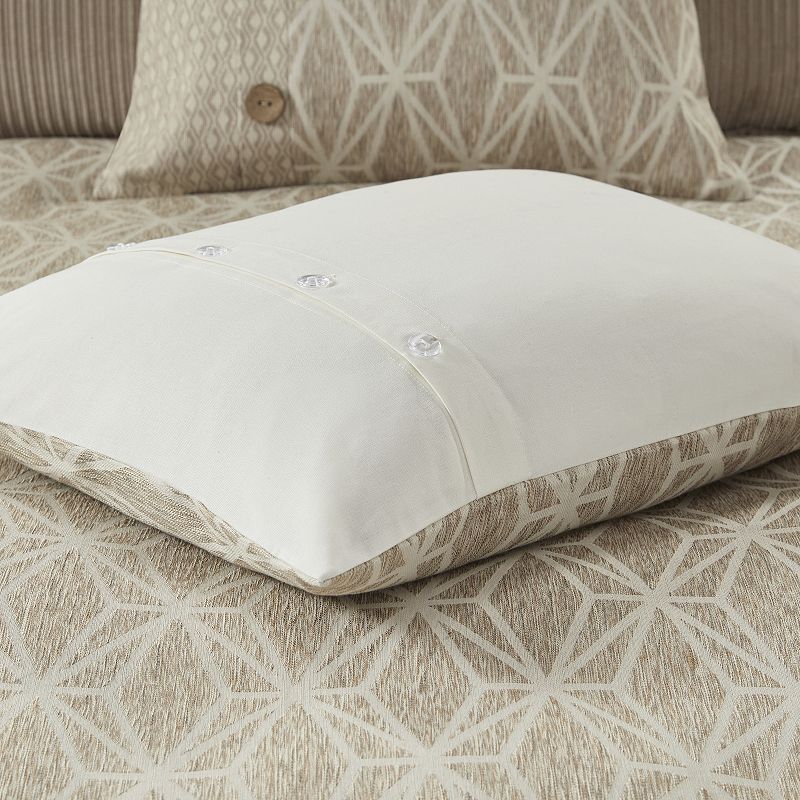 Madison Park Signature Grace Geometric Oversized Jacquard Comforter Set with Throw Pillows