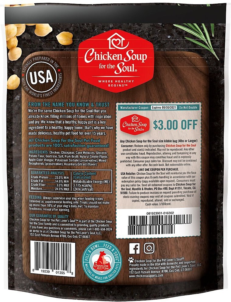 Chicken Soup for the Soul Savory Sticks Real Chicken Grain-Free Dog Treats， 5-oz bag