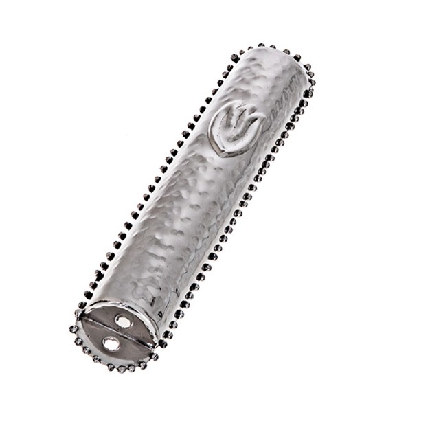 Beaded Silver Mezuzah