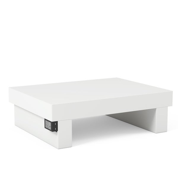 Strick and Bolton Ballingham Gloss White Low Profile USB Nightstand - - 23138443