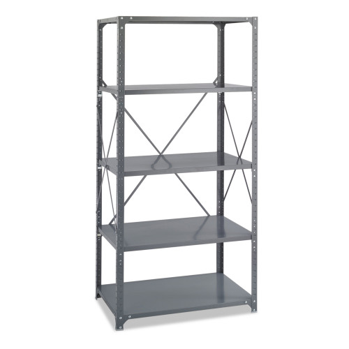 Safco Commercial Steel Shelving Unit， Five-Shelf， 36w x 24d x 75h， Dark Gray (6267)