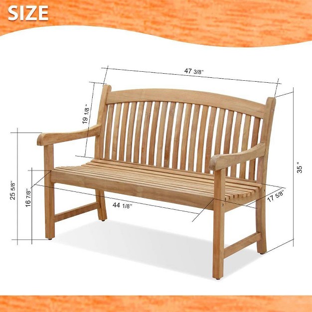 Newcastle Outdoor Teak Wood Bench International Home Miami