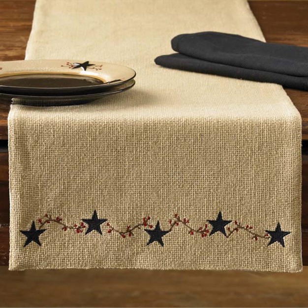 Burlap Star Table Runner 36 quot l