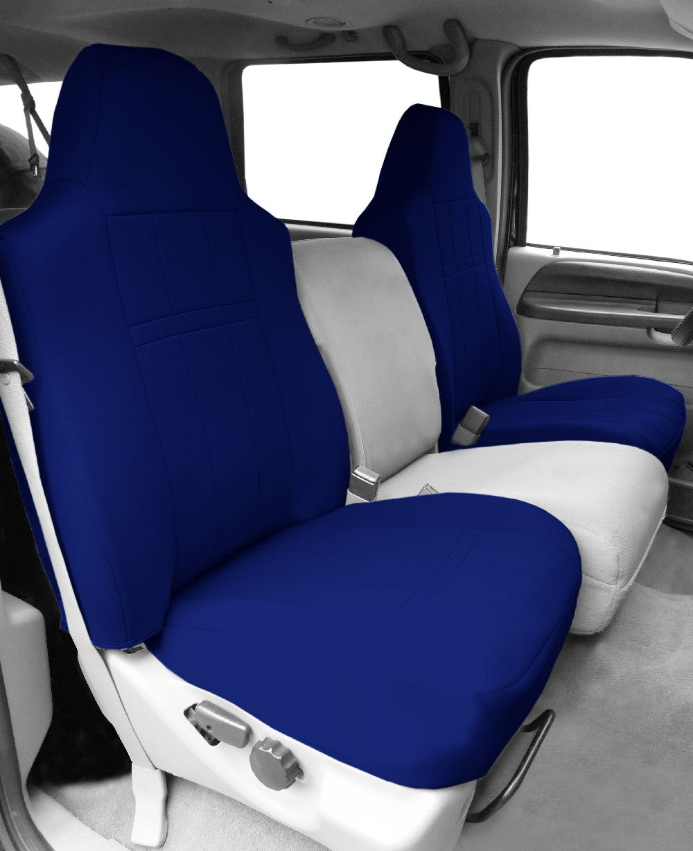 CalTrend Front Neo Seat Covers for 2008-2015 Smart Fortwo - MB109-04NA Blue Insert and Trim