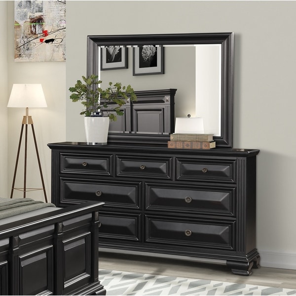 Roundhill Furniture Renova Vintage Black Wood Panel Bedroom Set - - 31294038