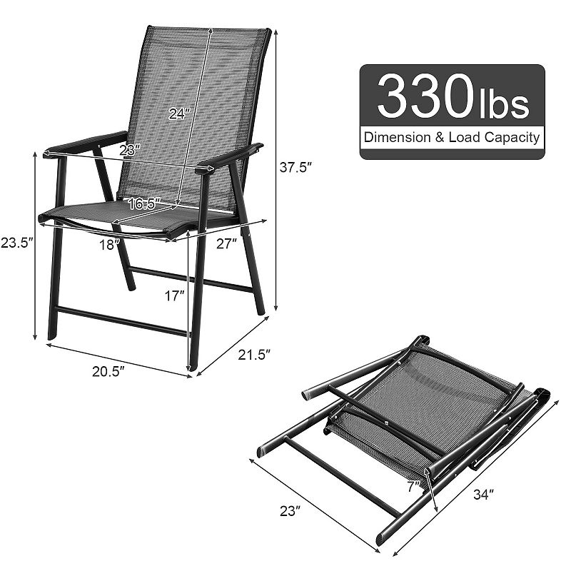 Set of 2 Outdoor Patio Folding Chair with Ergonomic Armrests