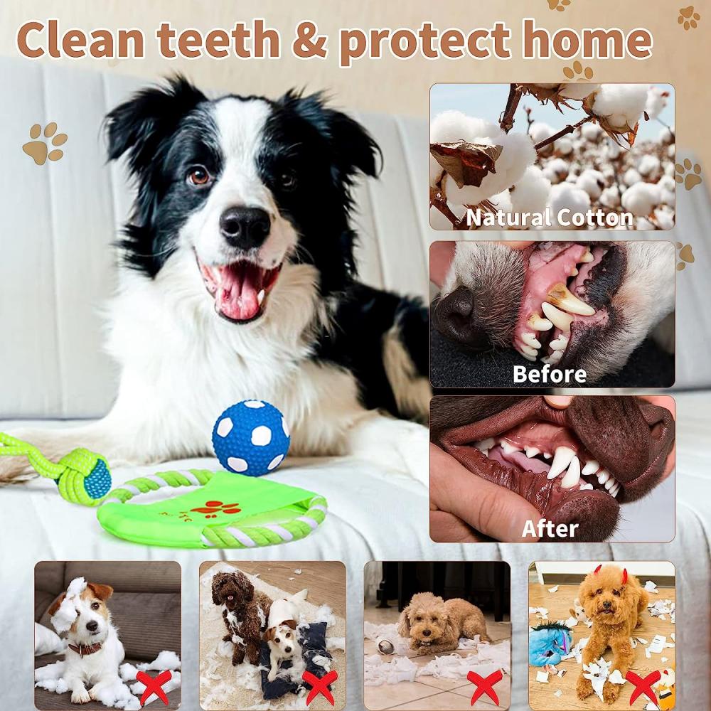 Puppy Chew Toys For Teething， 19 Packs Puppies Chew Toys for Boredom，Interactive Washable Tough Teething Dog Rope Toys，for Puppies Small Medium Dogs