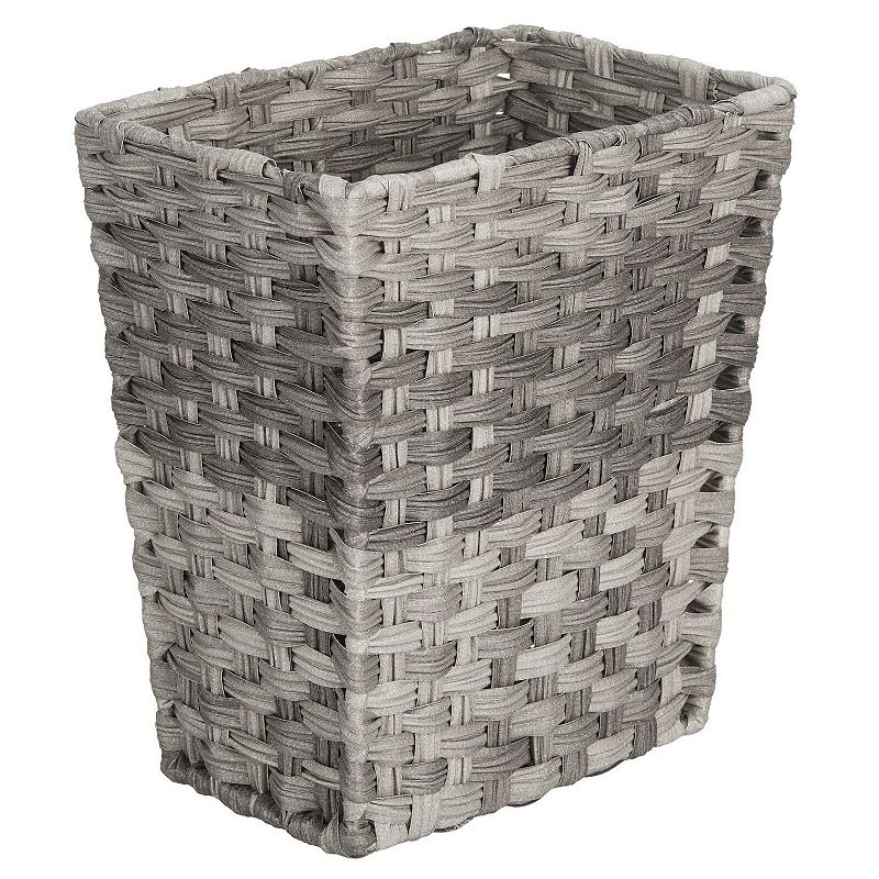 mDesign Woven Rectangle Decorative Garbage Wastebasket Trash Bin