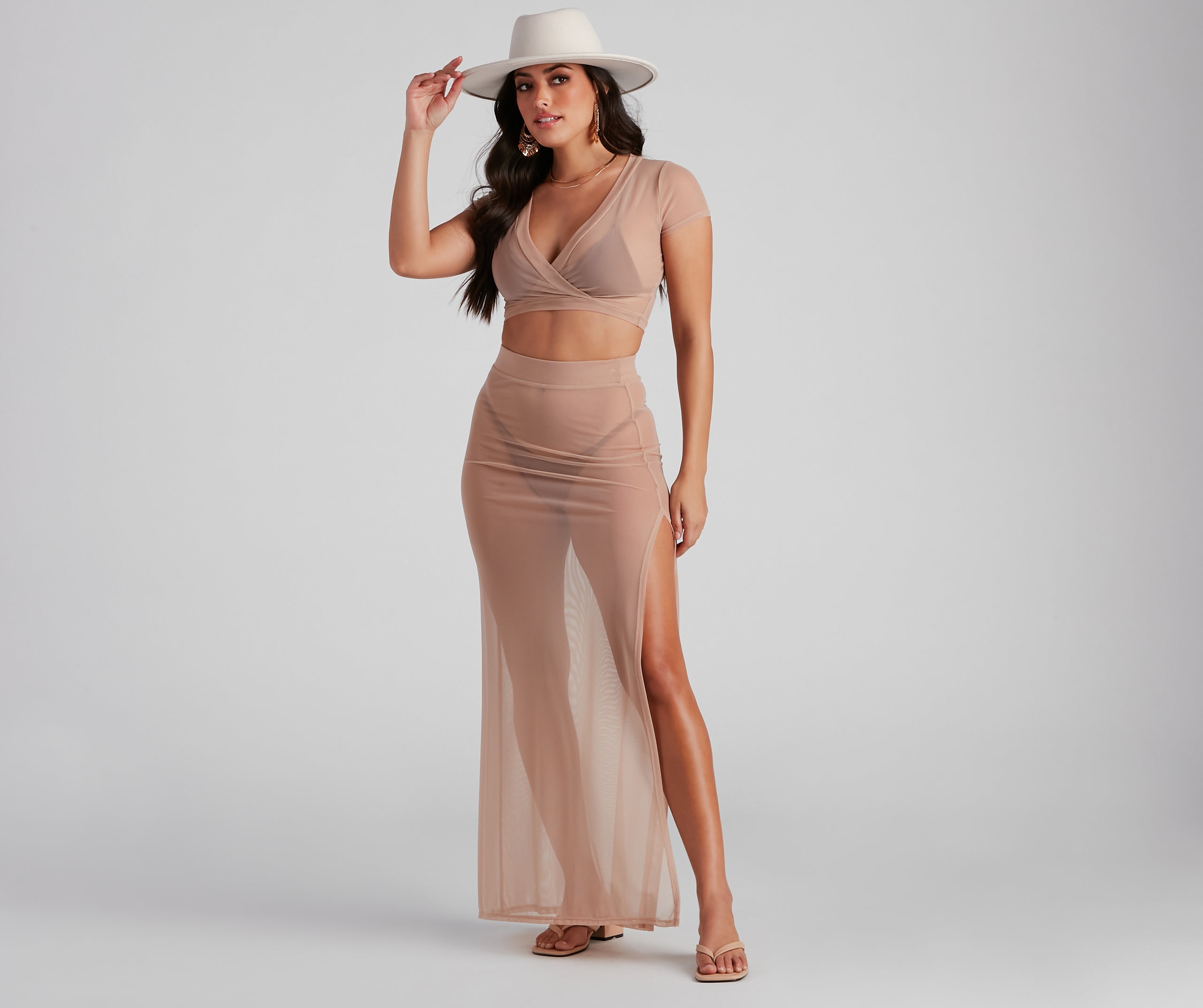 Wrap Me In Glam Mesh Maxi Skirt