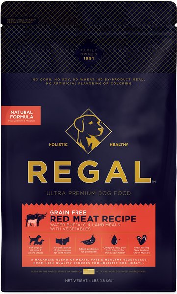 Regal Pet Foods Red Meat Recipe Grain-Free Buffalo and Lamb Meals Dry Dog Food