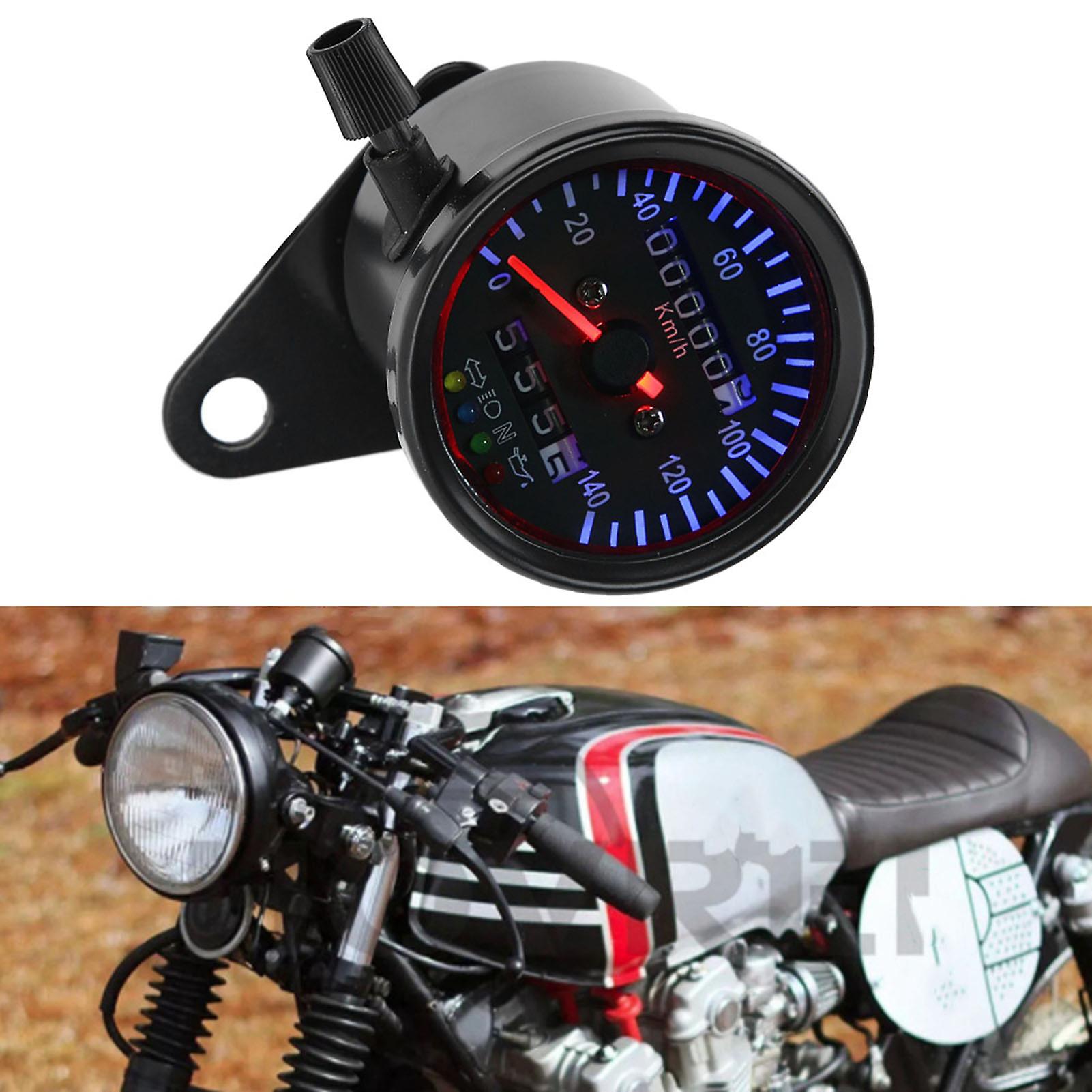 Led Backlight 12 V Motorcycle Dual Odometer Speedometer Gauge Kit Cafe Racer