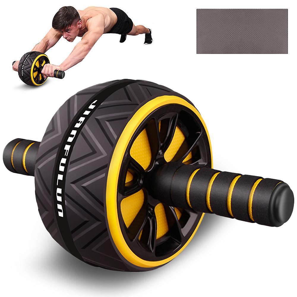 Abdominal Roller Exercise Wheel Fitness Equipment Mute Roller For Arms Back Belly Core Trainer Body Shape With Free Knee Pad For Men And Women