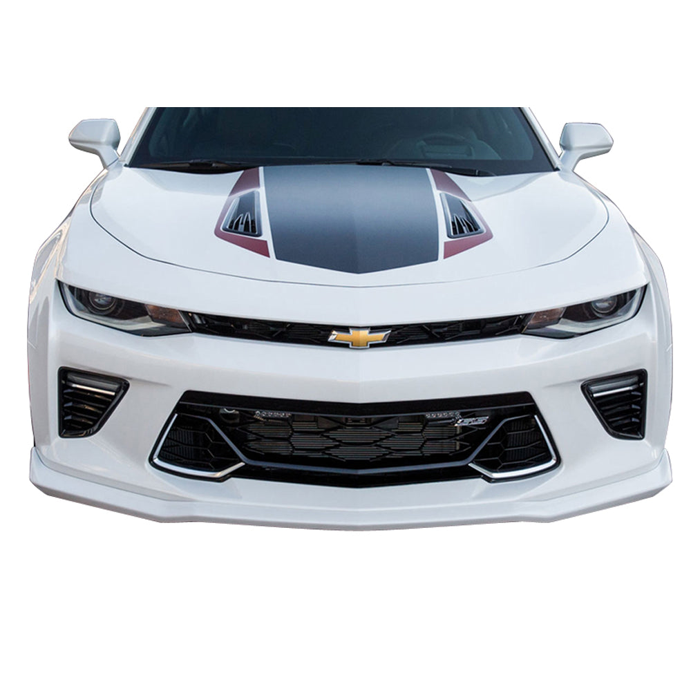 Ikon Motorsports Compatible with 16-18 Chevy Camaro SS 50th Anniversary Front Lower Grille Black 2016 2017 2018