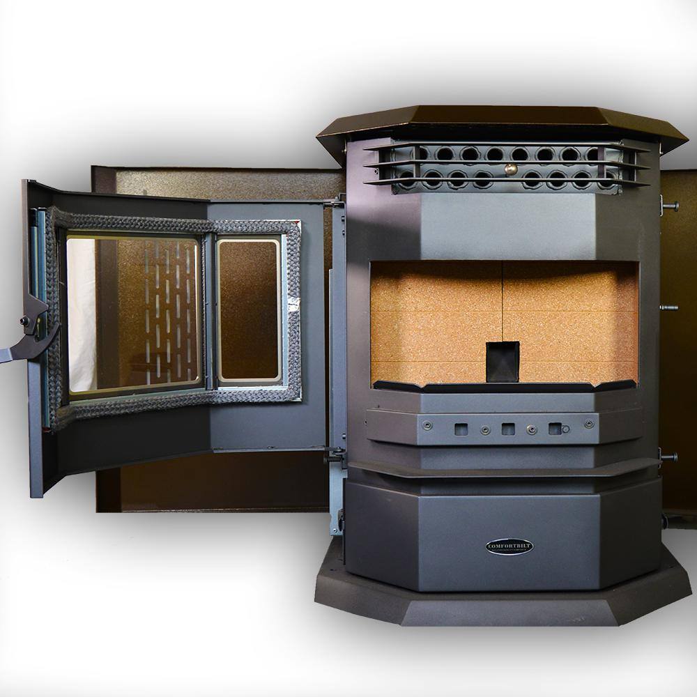 ComfortBilt HP22SS Pellet Stove 2800 sq ft EPA Certified in Brown and SS Trim HP22SS-Brown