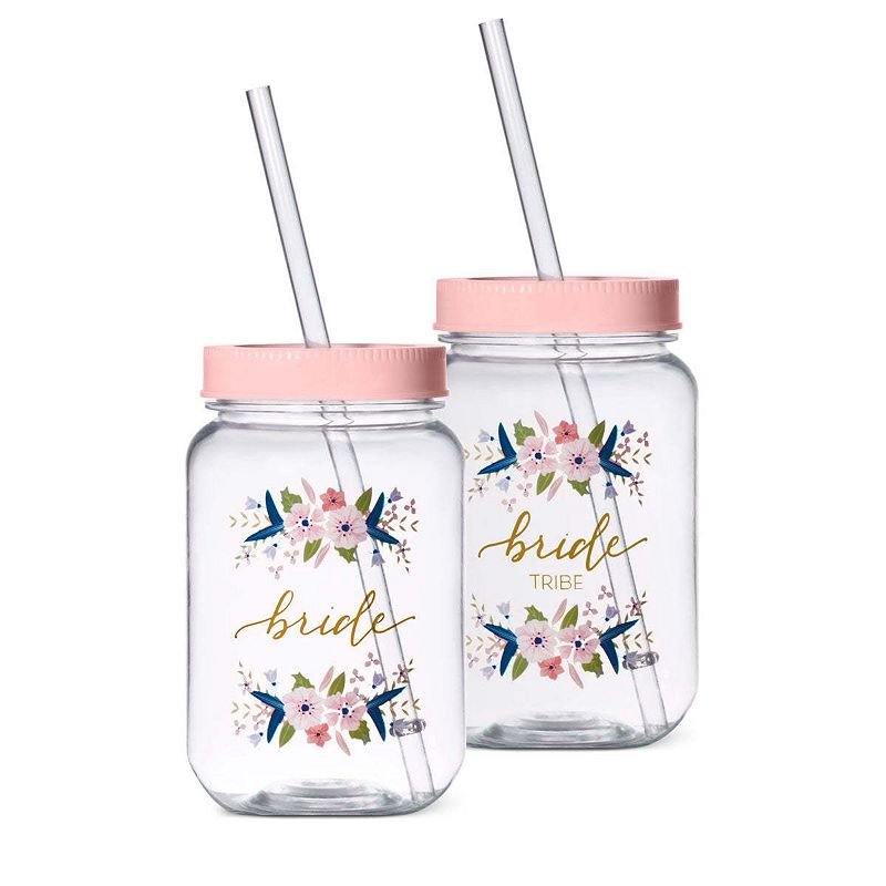 Women's  16 oz. Bride Plastic Mason Jar