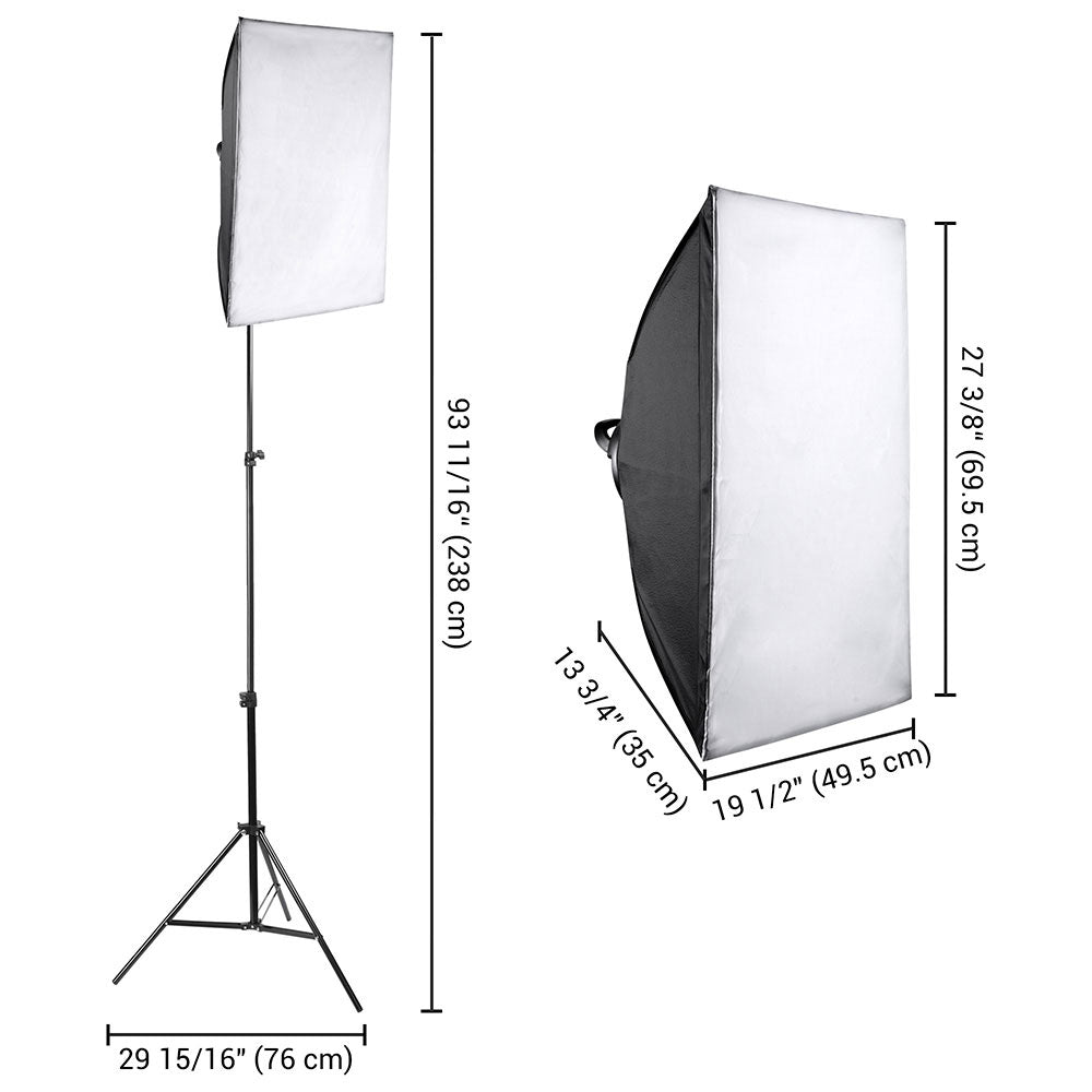 Yescom 20x28in Dimmable LED Softbox Lighting Kit, 2-Set