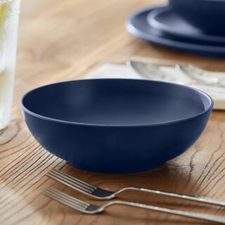 StyleWell Taryn Melamine Dinner Bowls in Matte Midnight Blue (Set of 6) AA5449MID