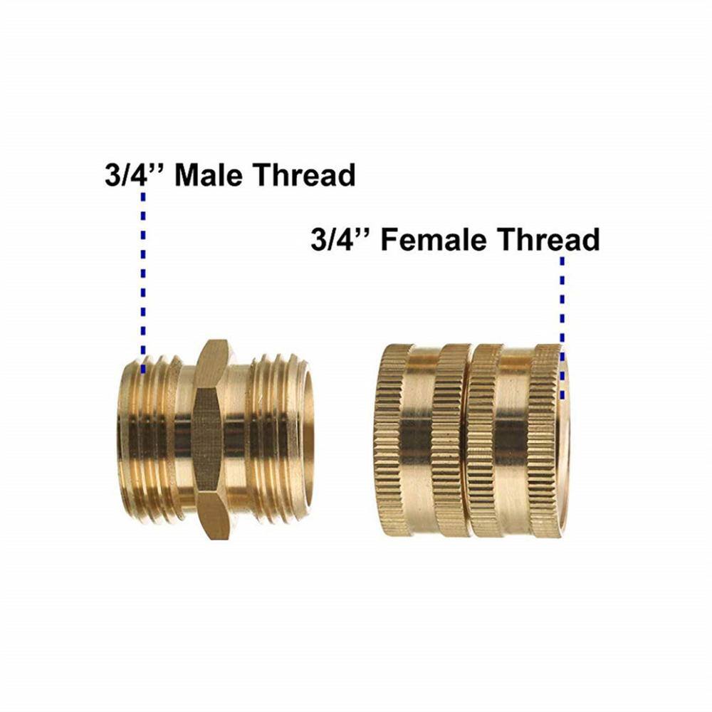 Dyiom 1.1 in. Solid Brass Garden Hose Connector with Extra 6 Washers (4-Pack ) B083RTH2JT