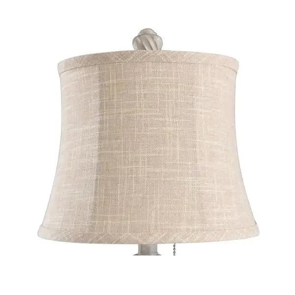 StyleCraft Cameron Antique White Table Lamp - Beige Shade