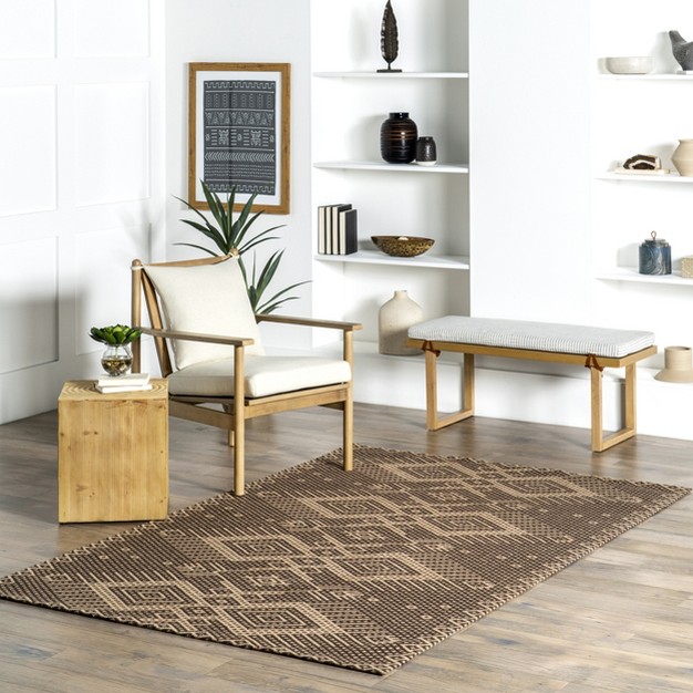 Leith Geometric Cotton blend Area Rug