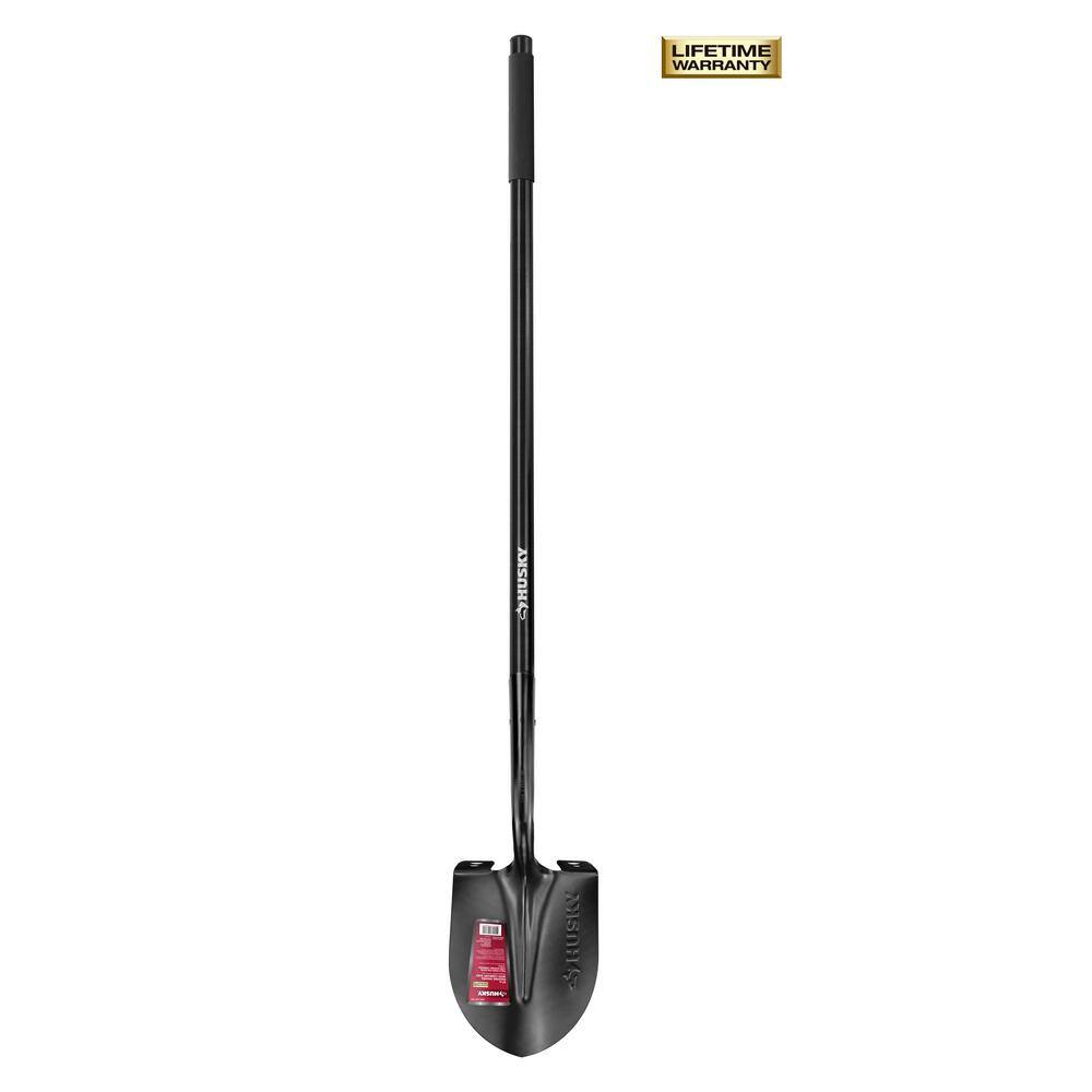 Husky 47 in. L Fiberglass Handle Carbon Steel Digging Shovel with Grip 77416-944