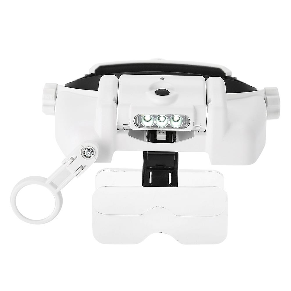 Usb Charging 3 Led Lights Headset Magnifier Jewelry Watches Repair Tool Magnifying Glass