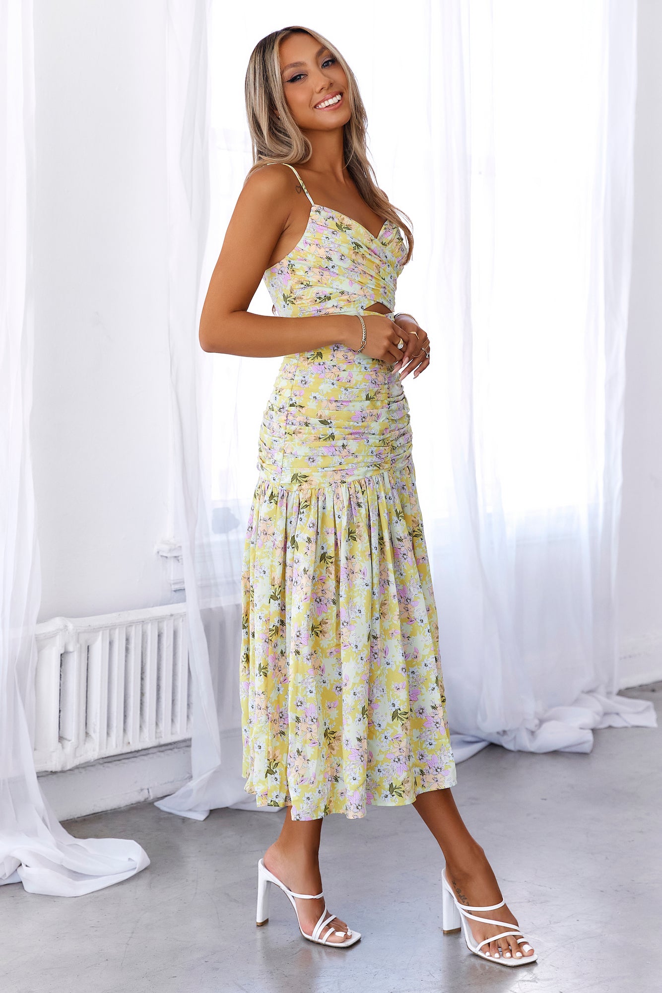 HELLO MOLLY Sun Risin Maxi Dress Yellow