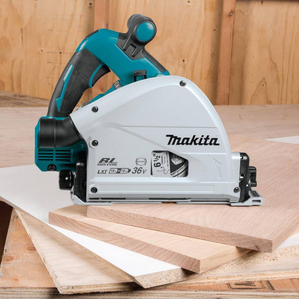 Makita 18V X2 LXT Lithium-Ion (36V) Brushless Cordless 6-12 in. Plunge Circular Saw (Tool Only) with 55T Carbide Blade XPS01Z