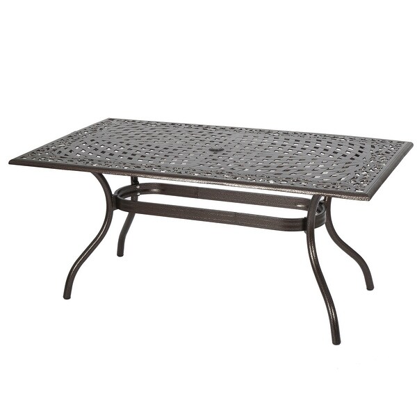 Phoenix Traditional Outdoor Aluminum Rectangular Dining Table by Christopher Knight Home