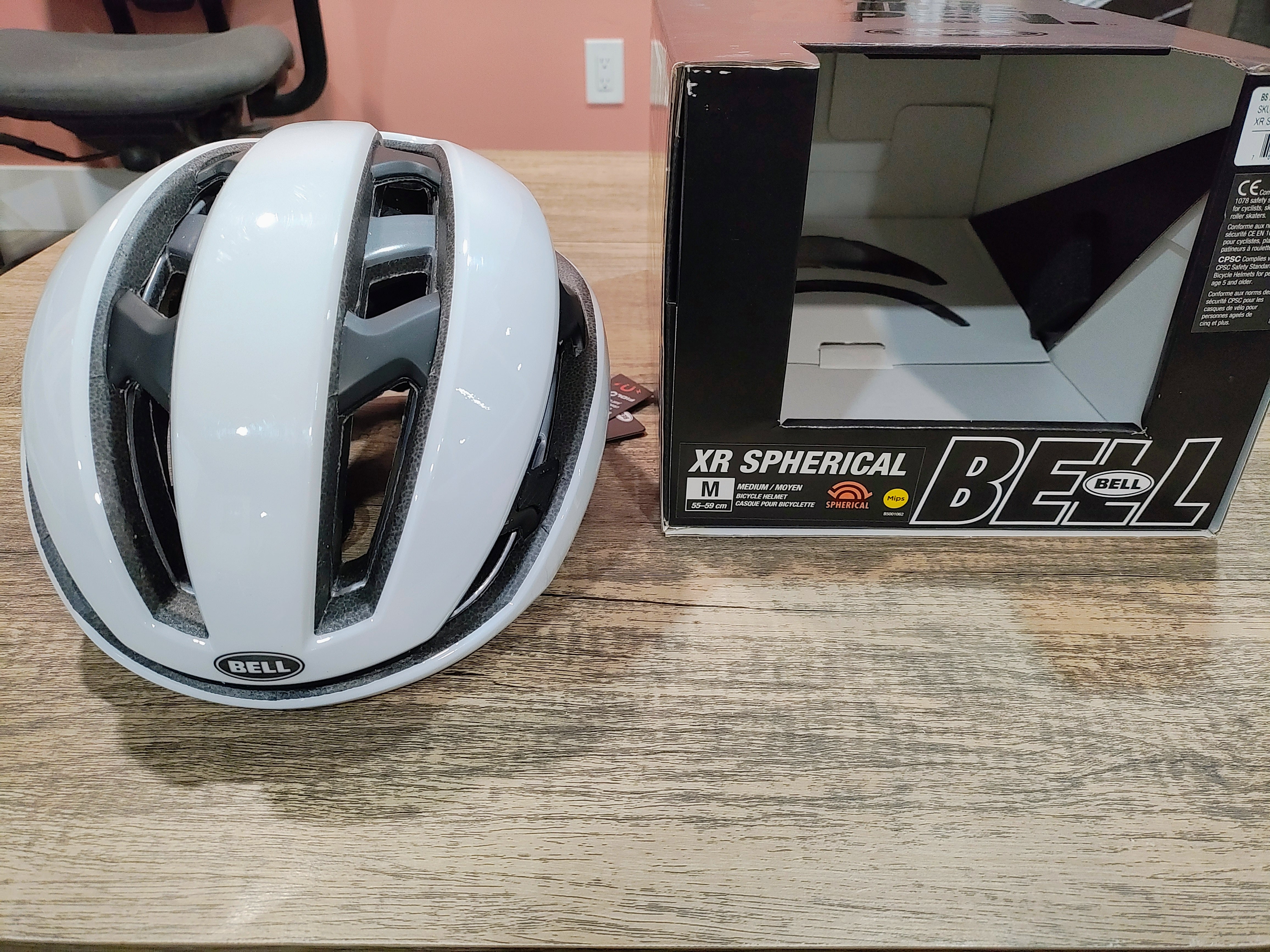 #RS86 - Bell Spherical XR Helmet - White - Size Medium - Like-New Condition