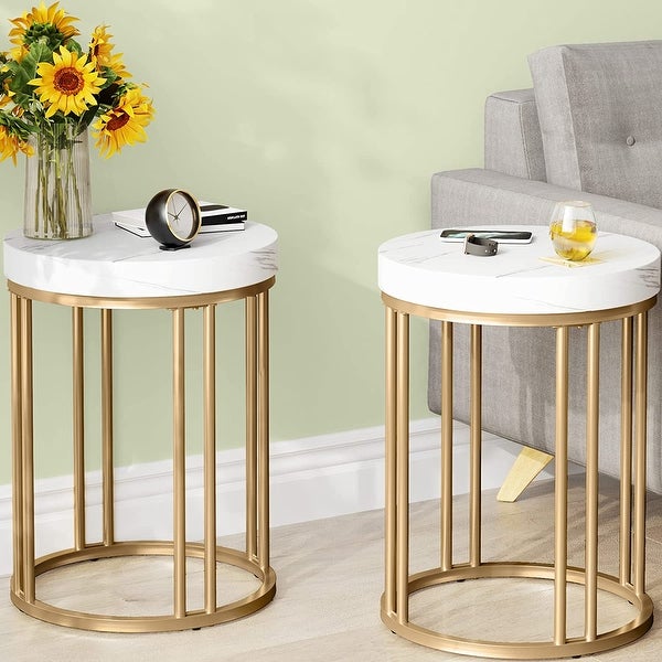 Side Table Modern Nightstand Round Side End Table Accent Coffee Table