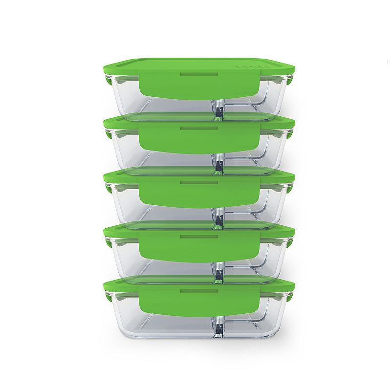 Bentgo 10-pc. 3-Compartment Glass Lunch Container Set