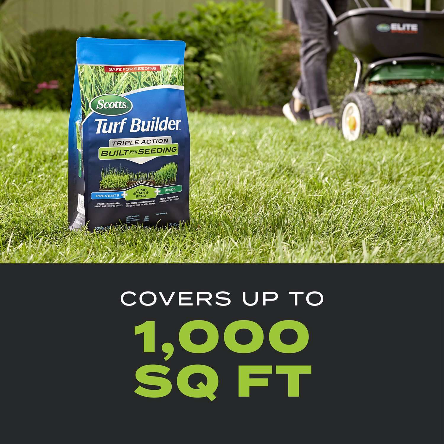 Scotts Turf Builder Pre Emergent Preventer and Fertilizer Lawn Fertilizer For All Grasses 1000 sq ft