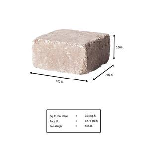 Pavestone RumbleStone Medium 3.5 in. x 7 in. x 7 in. Cafe Concrete Garden Wall Block (144-Piece24.5 sq. ft. Pallet) 91769