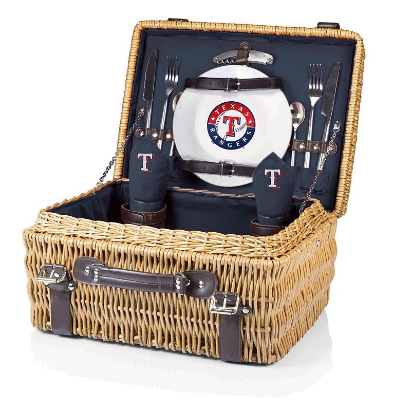 Picnic Time Texas Rangers Champion Willow Picnic Basket with Service for 2