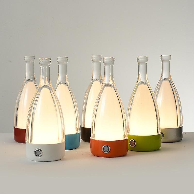 Hotel Bar Bottle Design Indoor Decoration Night Light Wine Bottle Rechargeable Table Led Lamp With Usb Charging Port Bedroom