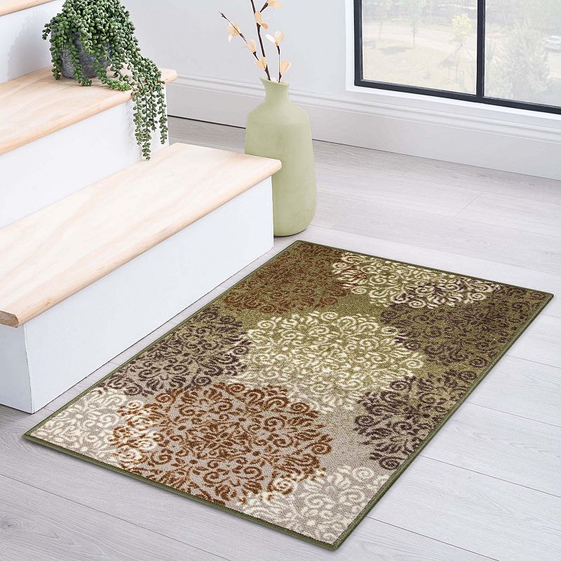 SUPERIOR Hedena Traditional Non-Slip Geometric Floral Indoor Area Rug