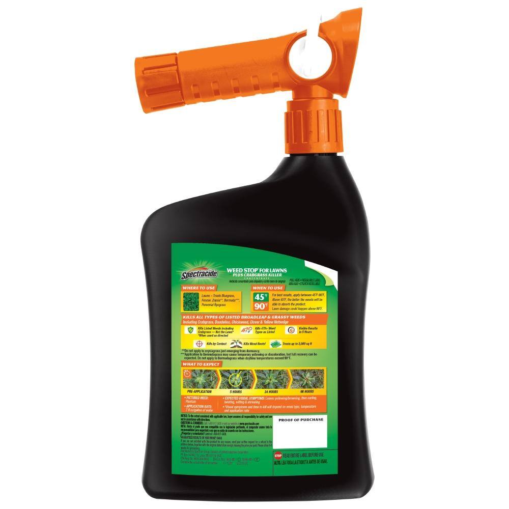 Spectracide Weed Stop 32 oz. Ready-to-Spray Concentrate for Lawns Plus Crabgrass Lawns HG-95703HT