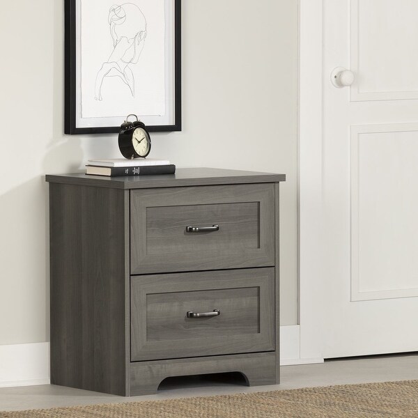 Prairie 2-Drawer Nightstand Gray - - 38045617