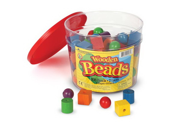 Learning Resources LER0140 Wooden Beads in a Bucke...