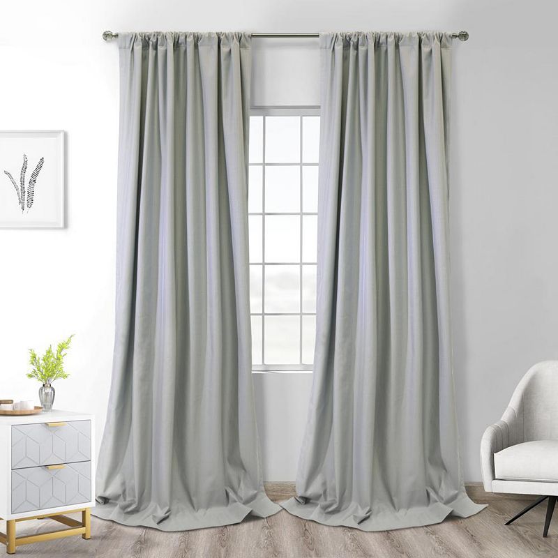 Dual Header Elegant Vertical Linear Texture Complete Privacy Curtain Panel