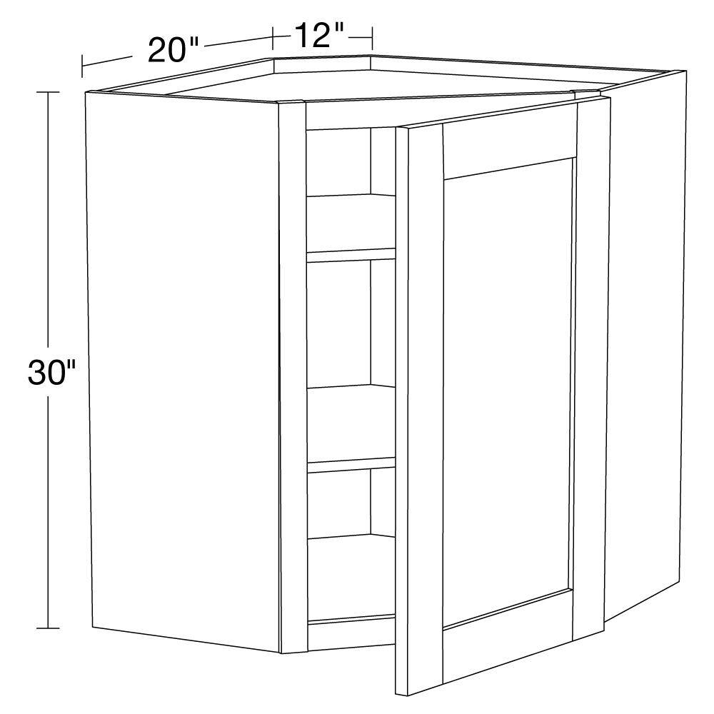 Contractor Express Cabinets Vesper White Shaker Assembled Plywood Wall Corner Kitchen Cabinet with Soft Close 20 in. x 30 in. x 12 in. WA2430L-AVW