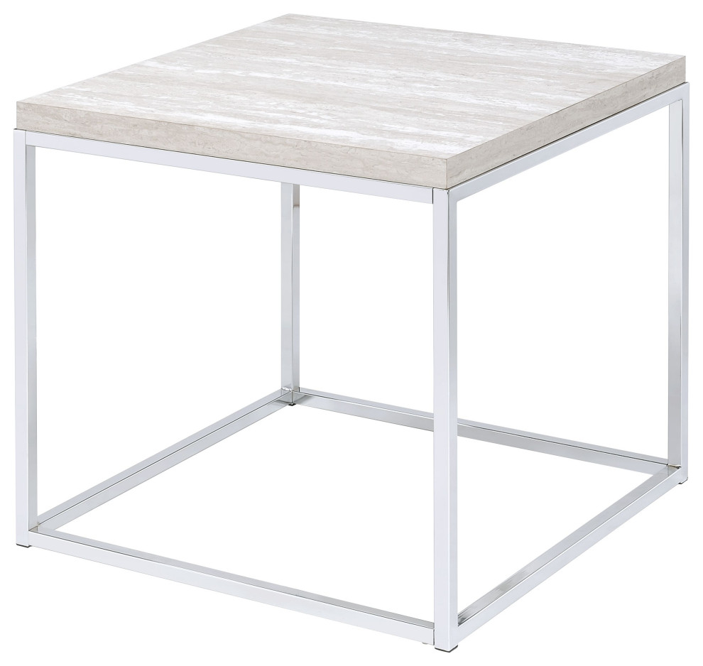 ACME Snyder End Table  Chrome   Contemporary   Side Tables And End Tables   by Acme Furniture  Houzz