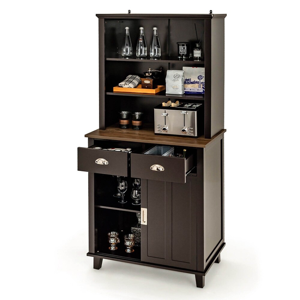 Gymax Freestanding Buffet Hutch Kitchen Pantry Storage Cabinet w/