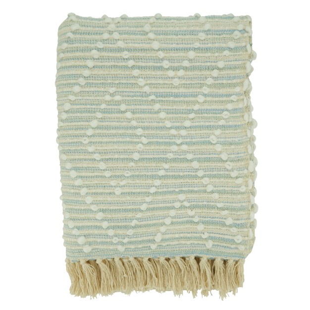 Saro Lifestyle Cotton Throw With Woven Stripes And Diamond