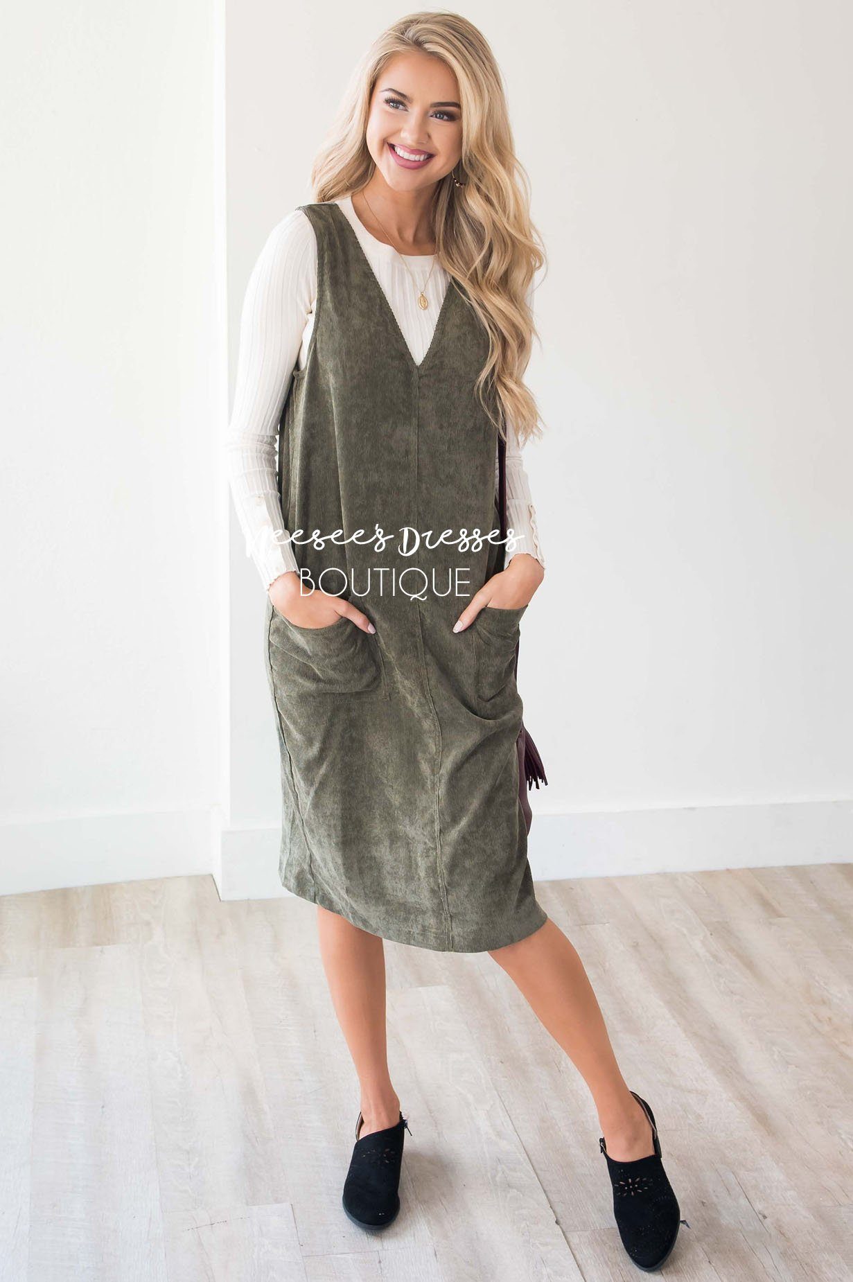 The Korina Patch Pocket Overall Dress